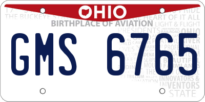OH license plate GMS6765