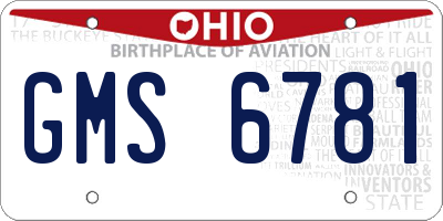 OH license plate GMS6781