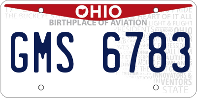 OH license plate GMS6783