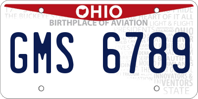 OH license plate GMS6789