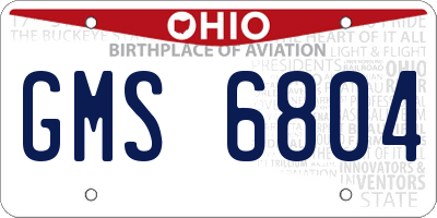 OH license plate GMS6804