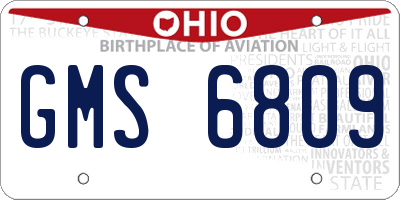 OH license plate GMS6809