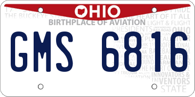 OH license plate GMS6816