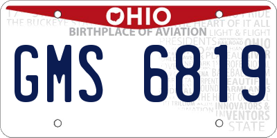 OH license plate GMS6819