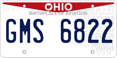 OH license plate GMS6822