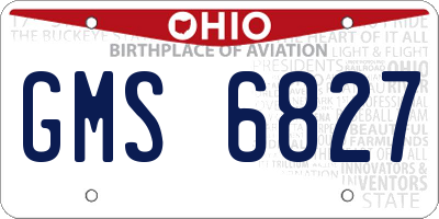 OH license plate GMS6827
