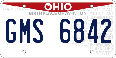 OH license plate GMS6842