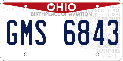 OH license plate GMS6843