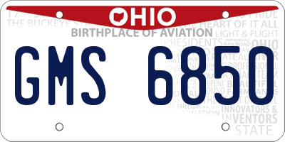 OH license plate GMS6850