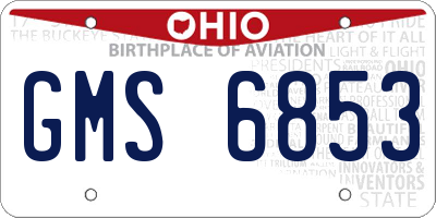 OH license plate GMS6853