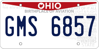 OH license plate GMS6857