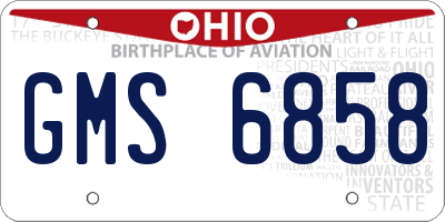 OH license plate GMS6858