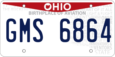 OH license plate GMS6864