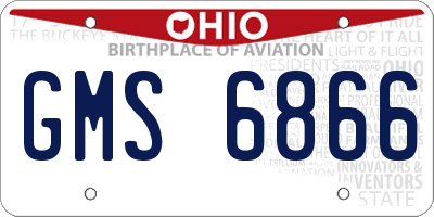OH license plate GMS6866