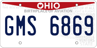 OH license plate GMS6869