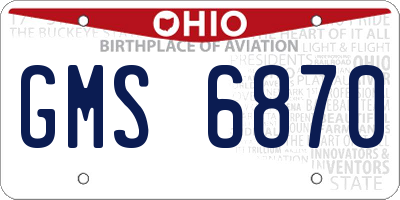 OH license plate GMS6870