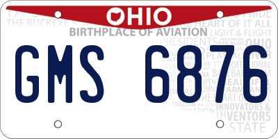 OH license plate GMS6876