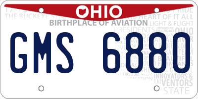 OH license plate GMS6880