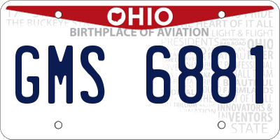 OH license plate GMS6881