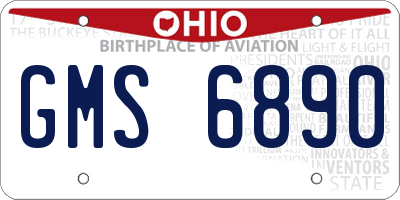 OH license plate GMS6890