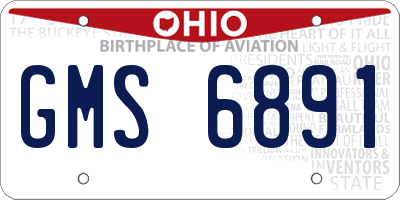 OH license plate GMS6891