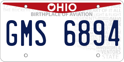 OH license plate GMS6894