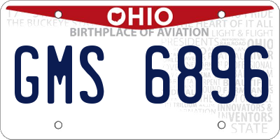 OH license plate GMS6896