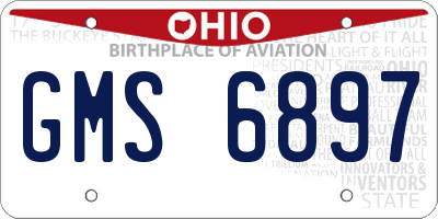 OH license plate GMS6897