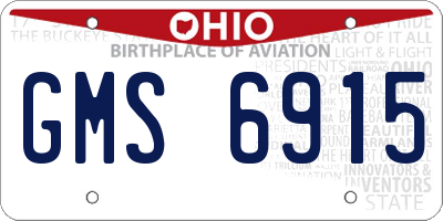 OH license plate GMS6915
