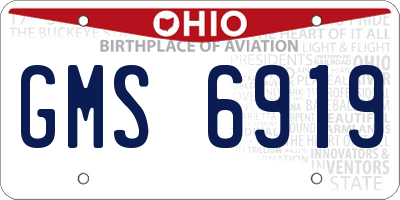 OH license plate GMS6919