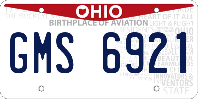 OH license plate GMS6921