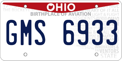 OH license plate GMS6933