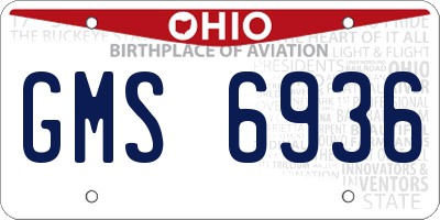 OH license plate GMS6936