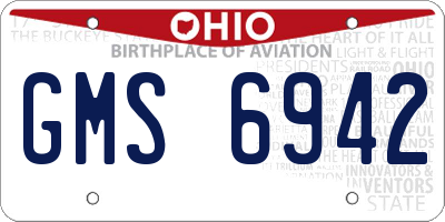 OH license plate GMS6942