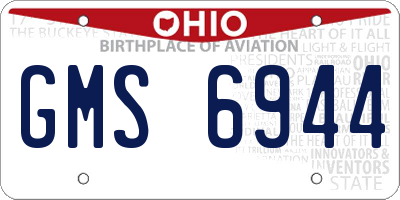 OH license plate GMS6944