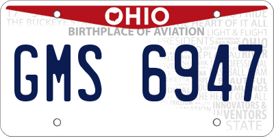 OH license plate GMS6947