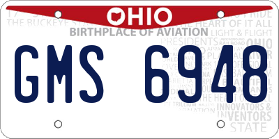 OH license plate GMS6948