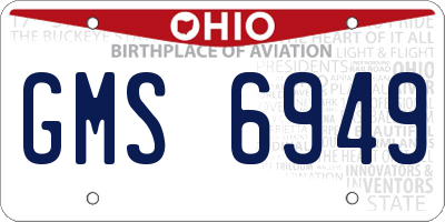 OH license plate GMS6949