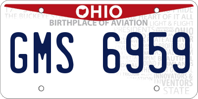 OH license plate GMS6959