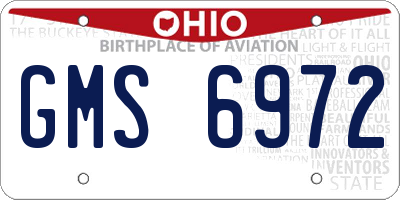 OH license plate GMS6972