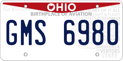 OH license plate GMS6980