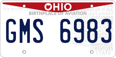 OH license plate GMS6983