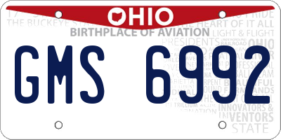 OH license plate GMS6992