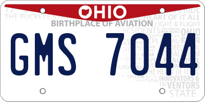 OH license plate GMS7044