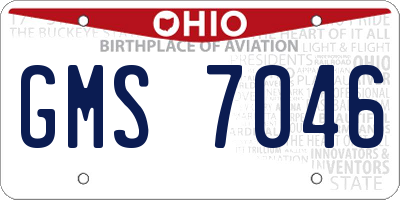 OH license plate GMS7046