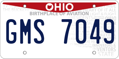 OH license plate GMS7049