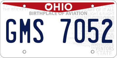 OH license plate GMS7052