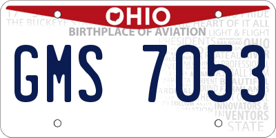 OH license plate GMS7053