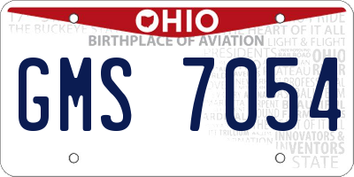 OH license plate GMS7054