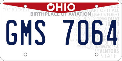OH license plate GMS7064